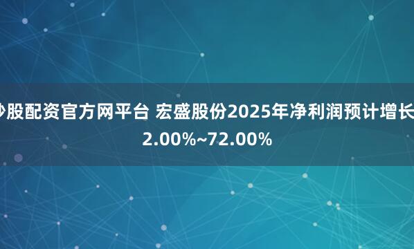 炒股配资官方网平台 宏盛股份2025年净利润预计增长52.00%~72.00%
