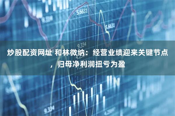 炒股配资网址 和林微纳：经营业绩迎来关键节点，归母净利润扭亏为盈